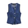 Autumn Women's European-American French-Style Casual Fashion Versatile Denim Vest
