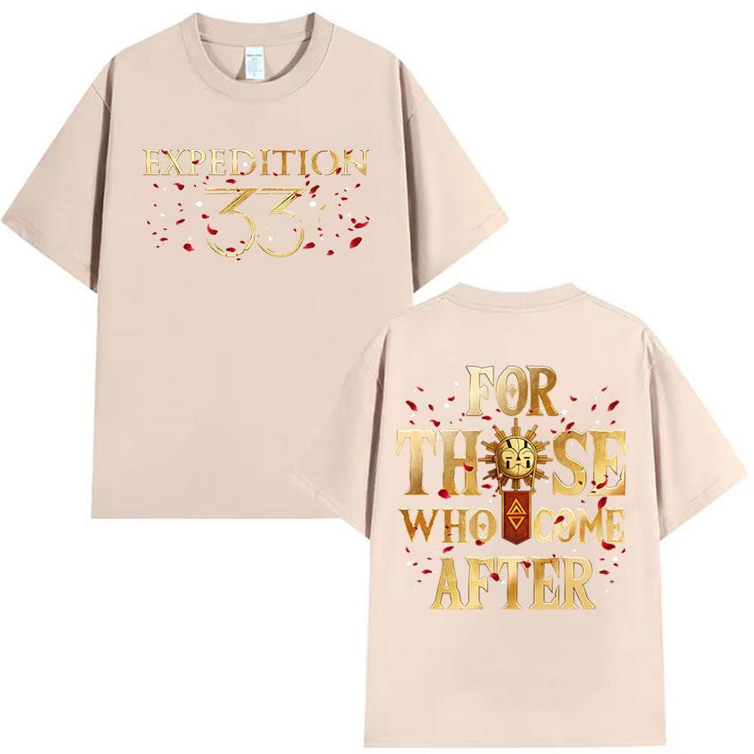 Игровые футболки Clair Obscur Expeditio 33 для тех, кто придет после, мужские и женские, винтажная мода, оверсайз, повседневные, хлопковые