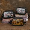Genuine Leather Retro Embossed Women Bag Versatile Hand Painted Cowhide Shoulder & Crossbody Bags