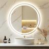 Bacoer Wall Vanity Warm White Adjustable Color Temperature Mirror, LED, Mounted, Lighted, Mirror, Bathroom, Sink, Stylish, LED, 3000-6000K (60CM60CM)