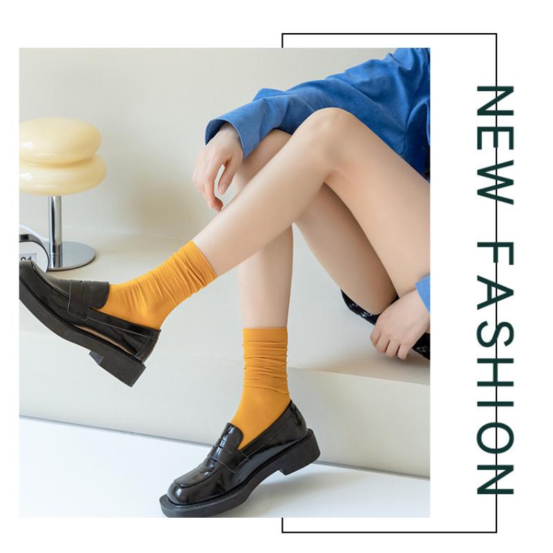 10 пар женских цветных свободных носков без катышков, трикотажные тонкие женские носки весна-лето, высокие уличные мягкие носки