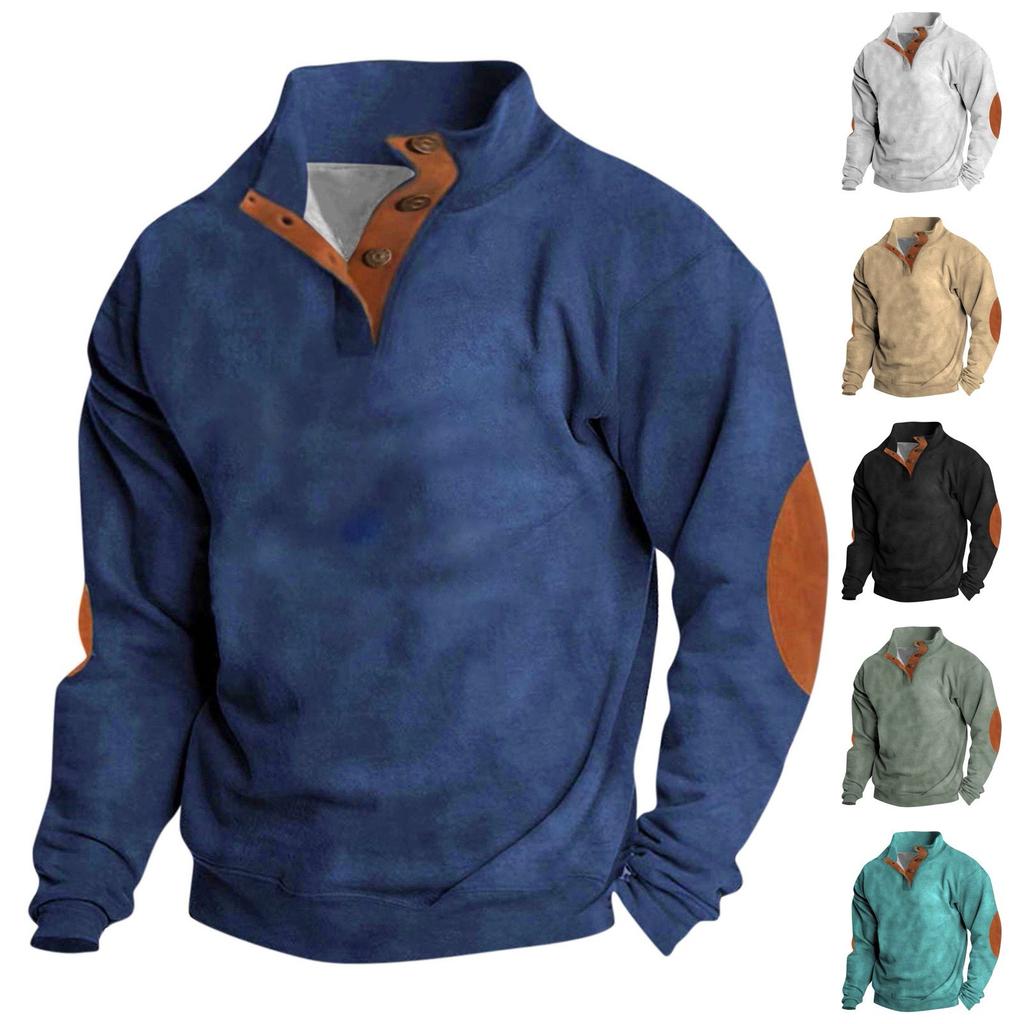 Spring And  Men's Standing Collar Sweatshirt Is Outdoor Casual Sweaters Tops