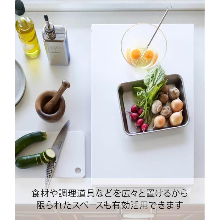 [Yamazaki] Folding Gas Stove Cover Wide White, Approx. 52X33.5X2.5cm (Stored) - Approx. W54.5XD33.5XH7.2cm (Used), Tower, 2-Burner Built-in