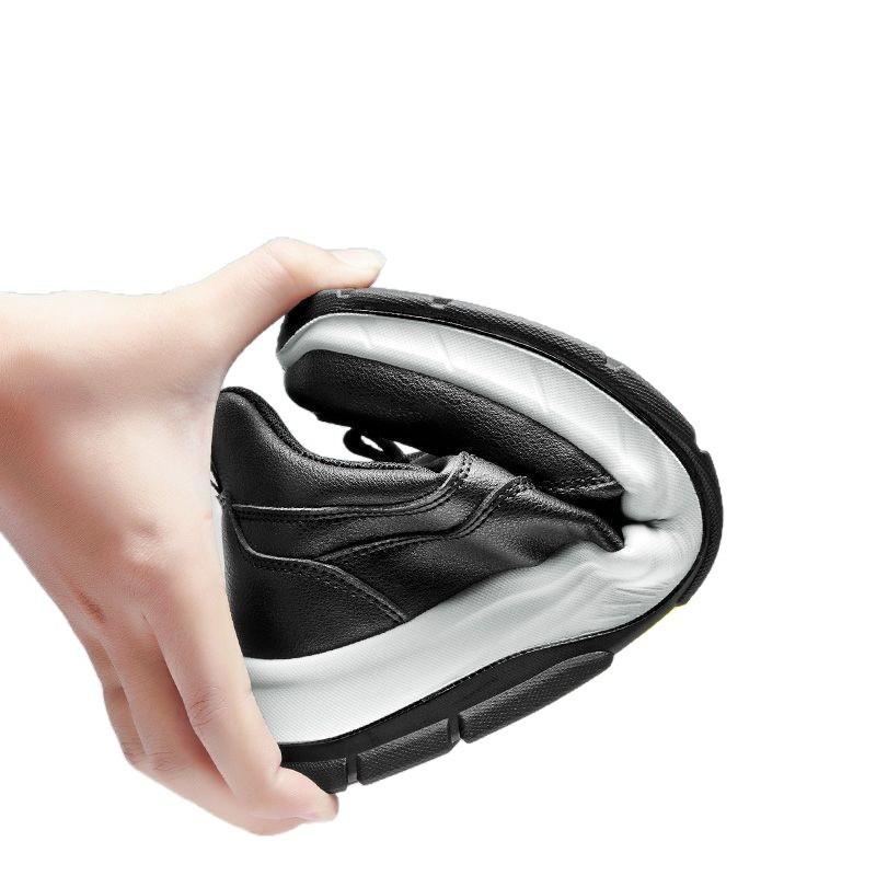 Men's shoes one-pedal elderly shoes autumn leather surface non-slip soft-soled sneakers walking shoes men