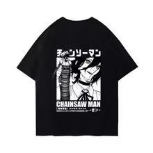 Cartoon Chainsaw Man Reze T Shirt Devil Reze Merchandise Short Sleeve Anime Japanese Style Black T-shirt Clothing 1