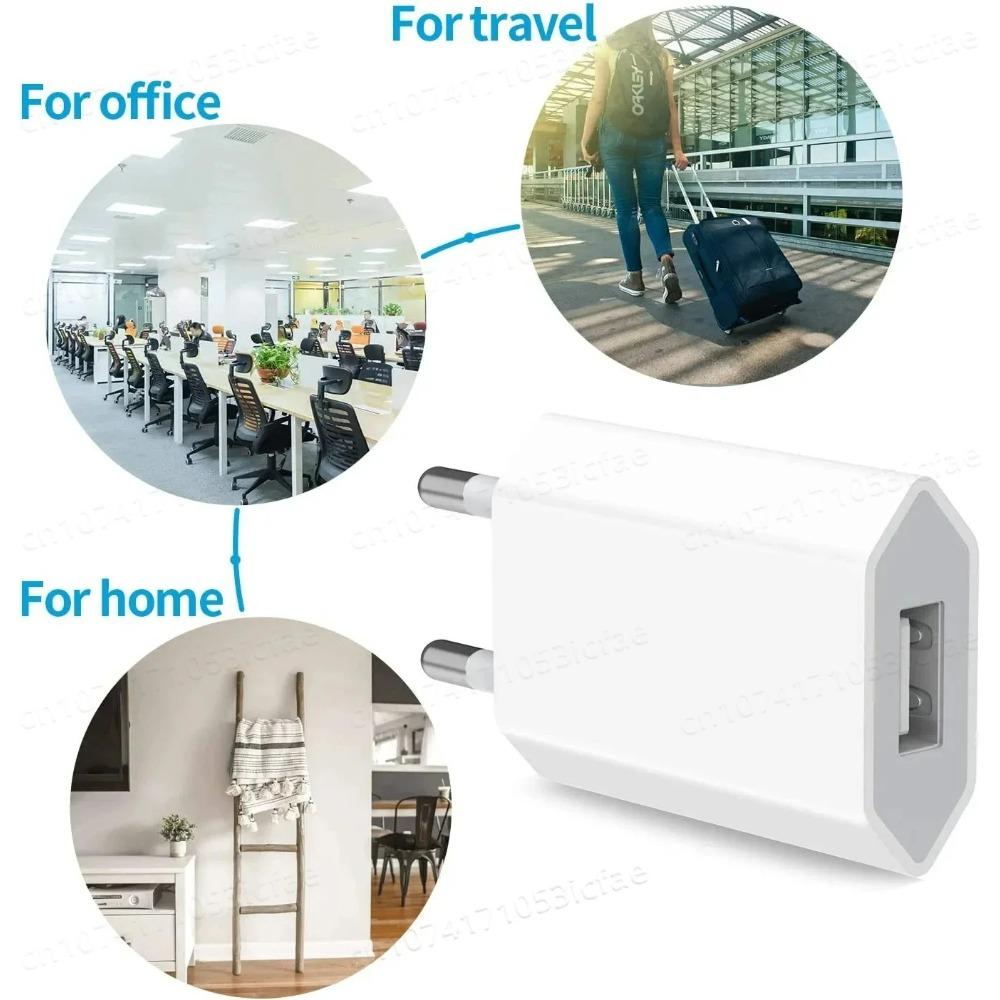 2-5 шт. 5 В 1 А Eu AC домашнее зарядное устройство USB для iPhone 6 7 8 plus x xr 11 12 13 14