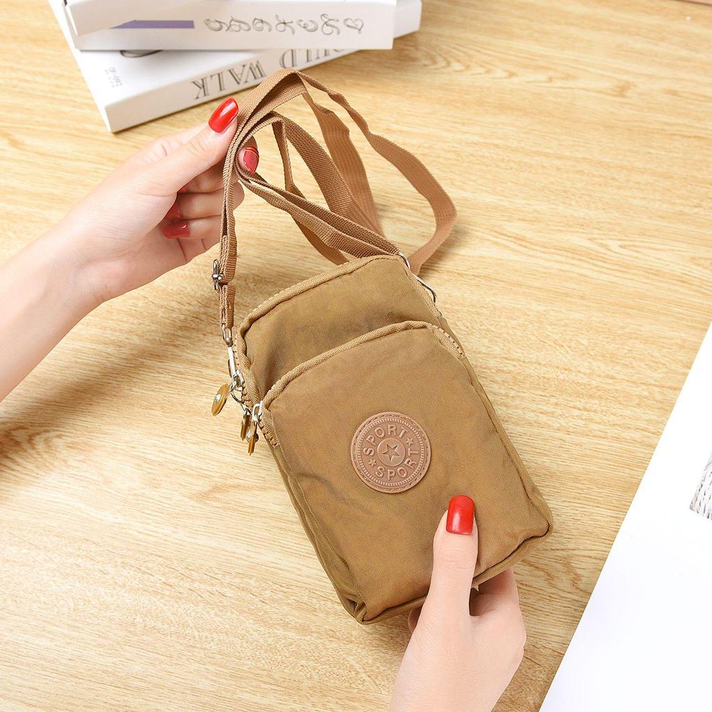 Women's Nylon Multipurpose Bag: Crossbody, Mobile, Coin Purse, Wrist & Neck Bag for Running