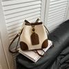 Contrasting Color Bag Women's New Shoulder Messenger Women's Bag Fashion Handbag with Bucket Bag