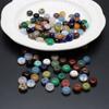 10Pcs Natural Stone Beads with Hole,Button Shape Crystal Sand Stone Gems Loose Beads for Jewelry Making DIY Necklaces Bracelets Earrings Accessories