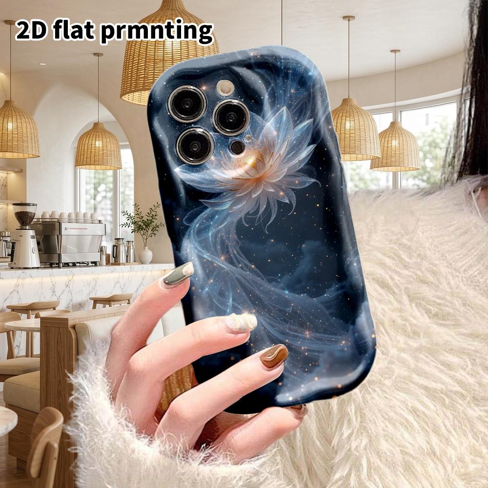 Phone Case: 2D flat design suitable for iPhone 18 17 16 15 14 13 Pro film protective case, couple style, galaxy crystal lotus, Christmas and Halloween