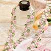 1Yard Pink Trim Crafts Flowers Embroidered Lace For Party Dress Decoration Collars Sewing