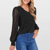 Womens Long Sleeve Work Shirts Lace Tops Fall Fashion Lightweight Sweaters Business Casual Blouses