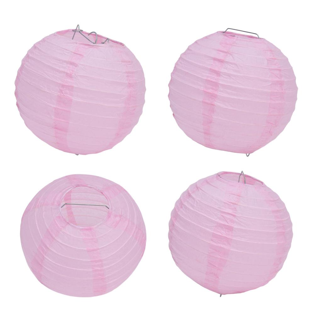 10Pcs 6 Inch Round Chinese Paper Lanterns Festive Hanging Ball Lantern for Wedding PartyPink