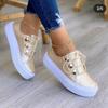Women's Sports Shoes Lace Up  Spring and Autumn Vulcanized Shoes Casual Round Toe Flat Shoes Zapatos De Mujer