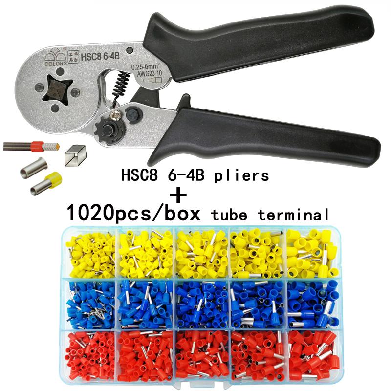 Обжимные инструменты Клещи для электрических трубчатых клемм HSC8 10S 0,25–10 мм2 6–4B/6–6 0,25–6 мм2