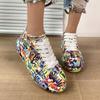 Fashion Painted Graffiti Sports Shoes for Women Lace-up Comfortable Platform Shoes