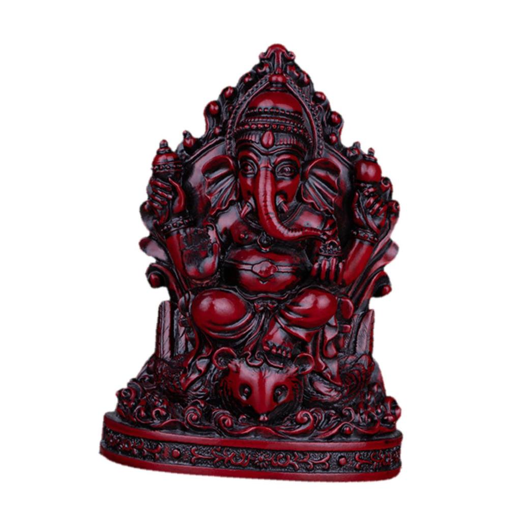 16cm Resin Elephant Ganesha Buddha Statue Handmade Desk Ornament Hindu God Craft for Garden Yard Stylish Fine Workmanship