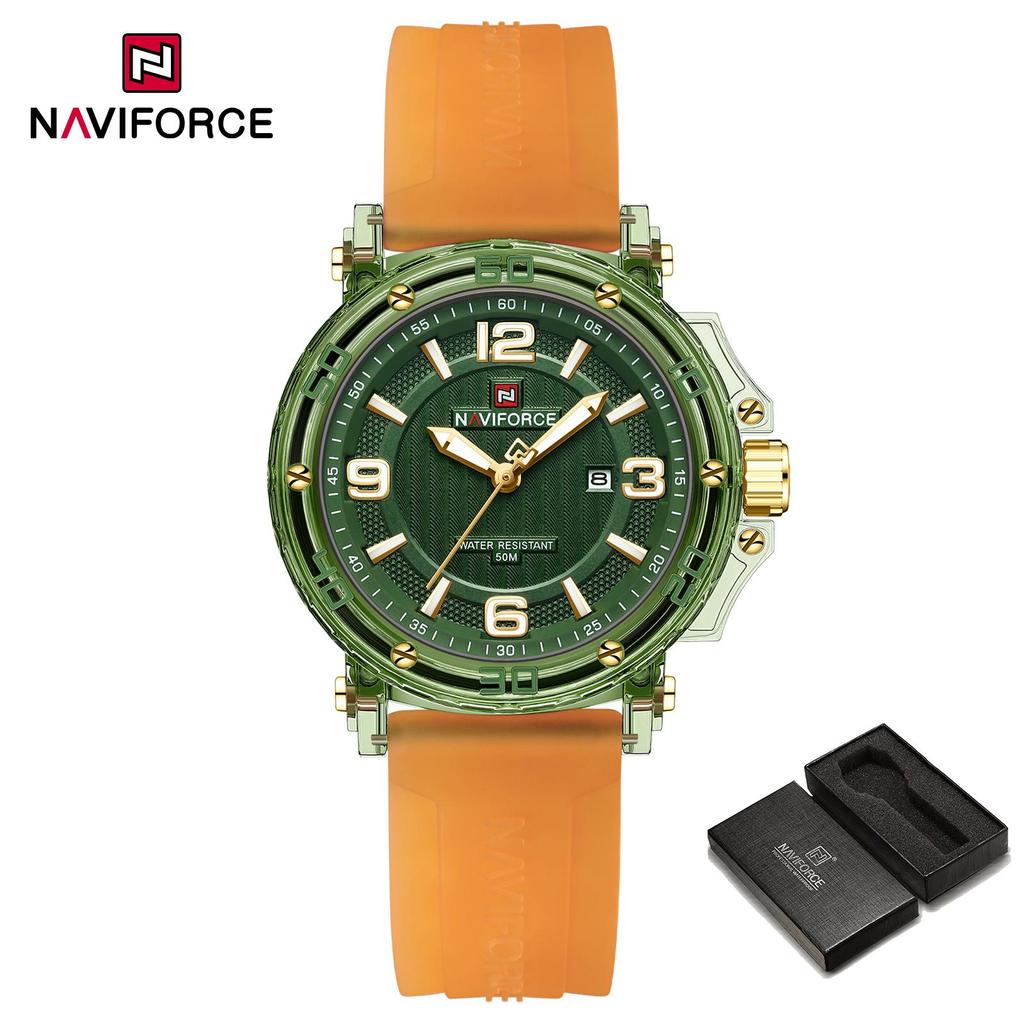 NAVIFORCE Original Women's Calendar Watch Lightweight Fashion Quartz Watch 50m Waterproof Luminous Pointer Women's Casual Watch NF7125
