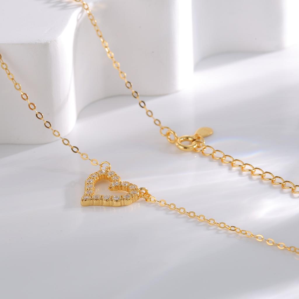 Серебряное маленькое ожерелье Fresh Love S925 с подвеской в форме сердца с бриллиантами, цепочкой на ключицу в форме персикового сердца, подарок на День святого Валентина