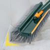 Rotatable Cleaning Floor Scrub Brush with Long Handle Grout Brush Scrape V-Shape Stiff Bristle Cleaning Brush with Squeegee