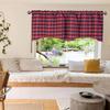 Plaid Small Short Curtain Curtain Through Rod Short Curtain Finished Curtain Kitchen Curtain Finished Product