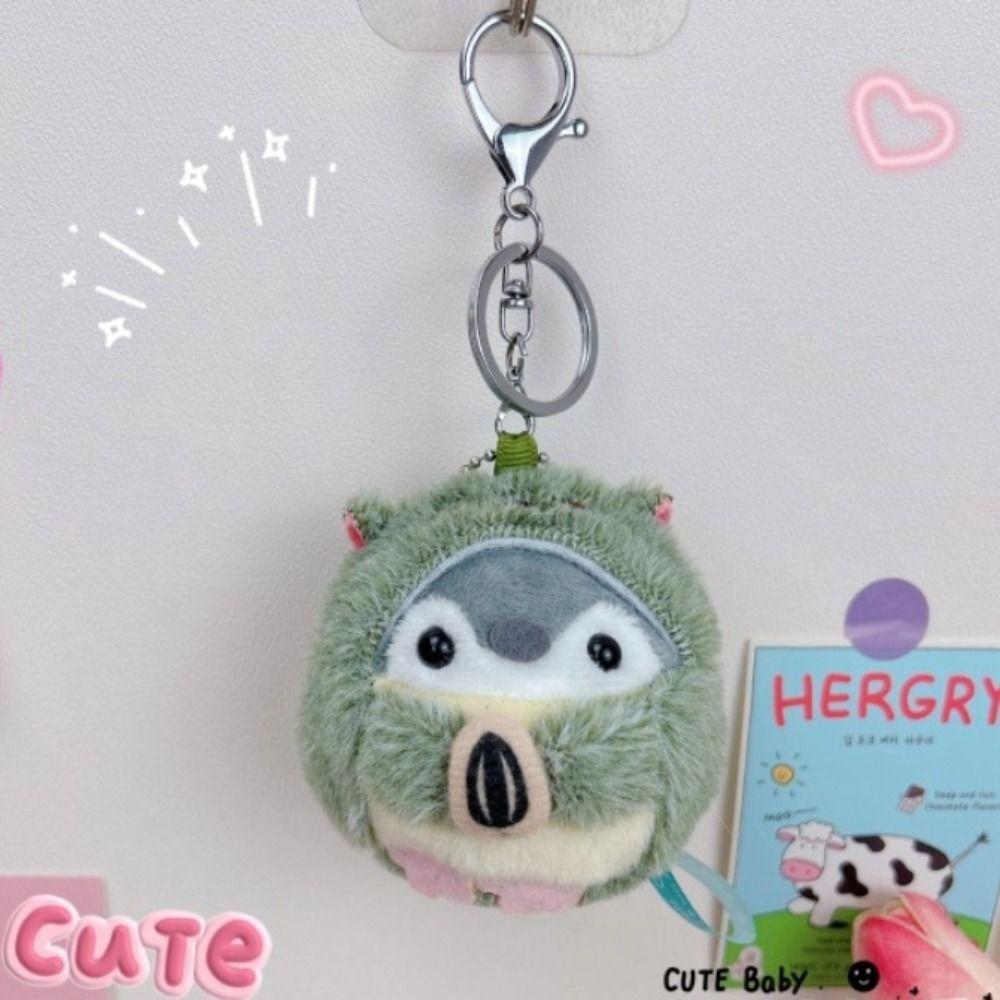 Cartoon Penguin Plush Keychain Lucky Koi Little Duck Animal Penguin Stuffed Toys Bread Bee Soft Doll Pendant Couple Keyrings