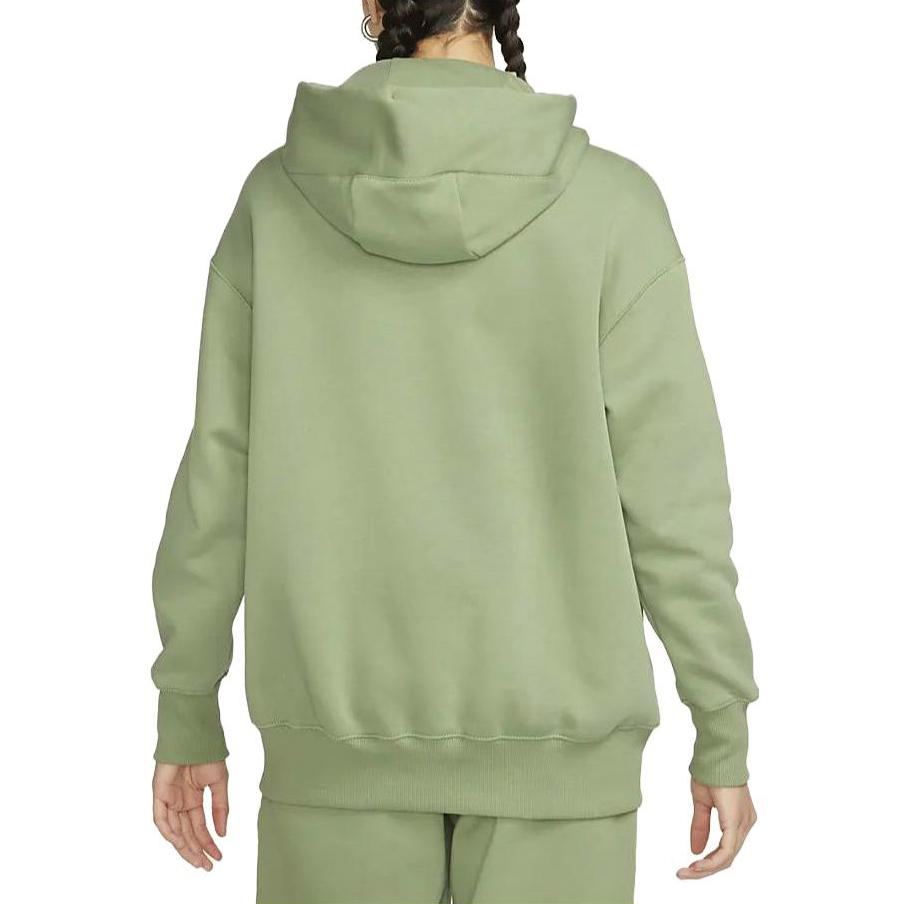 Nike Женская толстовка с капюшоном Phoenix Fleece, однотонная, повседневная, с флисовой подкладкой, с длинным рукавом, цвет Масляно-зеленый, DQ5861-386