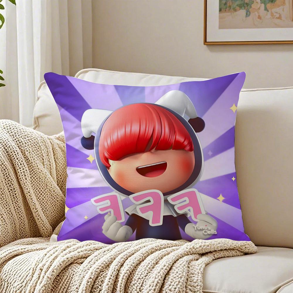 Cute Korean Movie YYumis Cells Cushion Cover Pillowcase Antidustmite living Room Sofa Decor Cushion Room