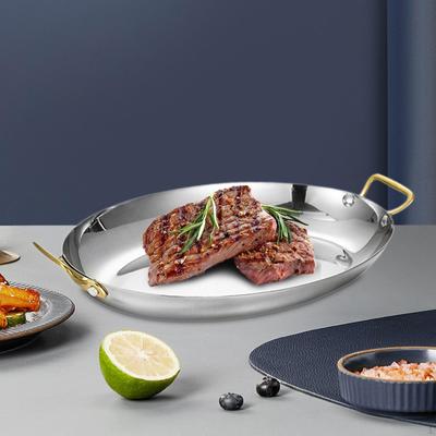 Овальная тарелка с двойной ручкой, кастрюля для приготовления пищи, практичная для дома, французская рамэн, морепродукты для