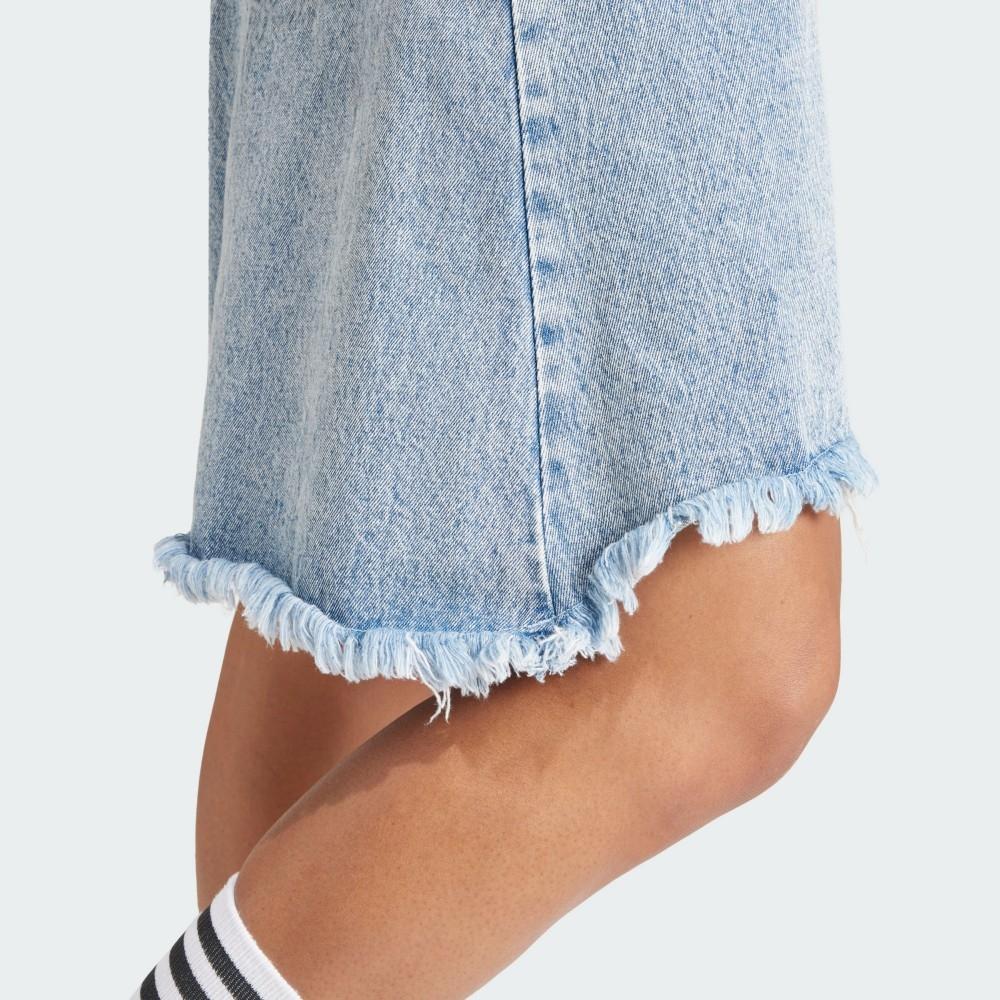 Adidas Оригинальные Ксения Шнайдер Спортивные брюки Боксеры Стираный эффект Спортивные Повседневные Джинсовые шорты Женские шорты Светло-серый Синий IU2470