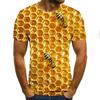 Футболки с принтом Funny Bee Series 3D, мужские и женские, повседневные, с коротким рукавом и круглым вырезом, свободные, уличные футболки, топы, детская одежда