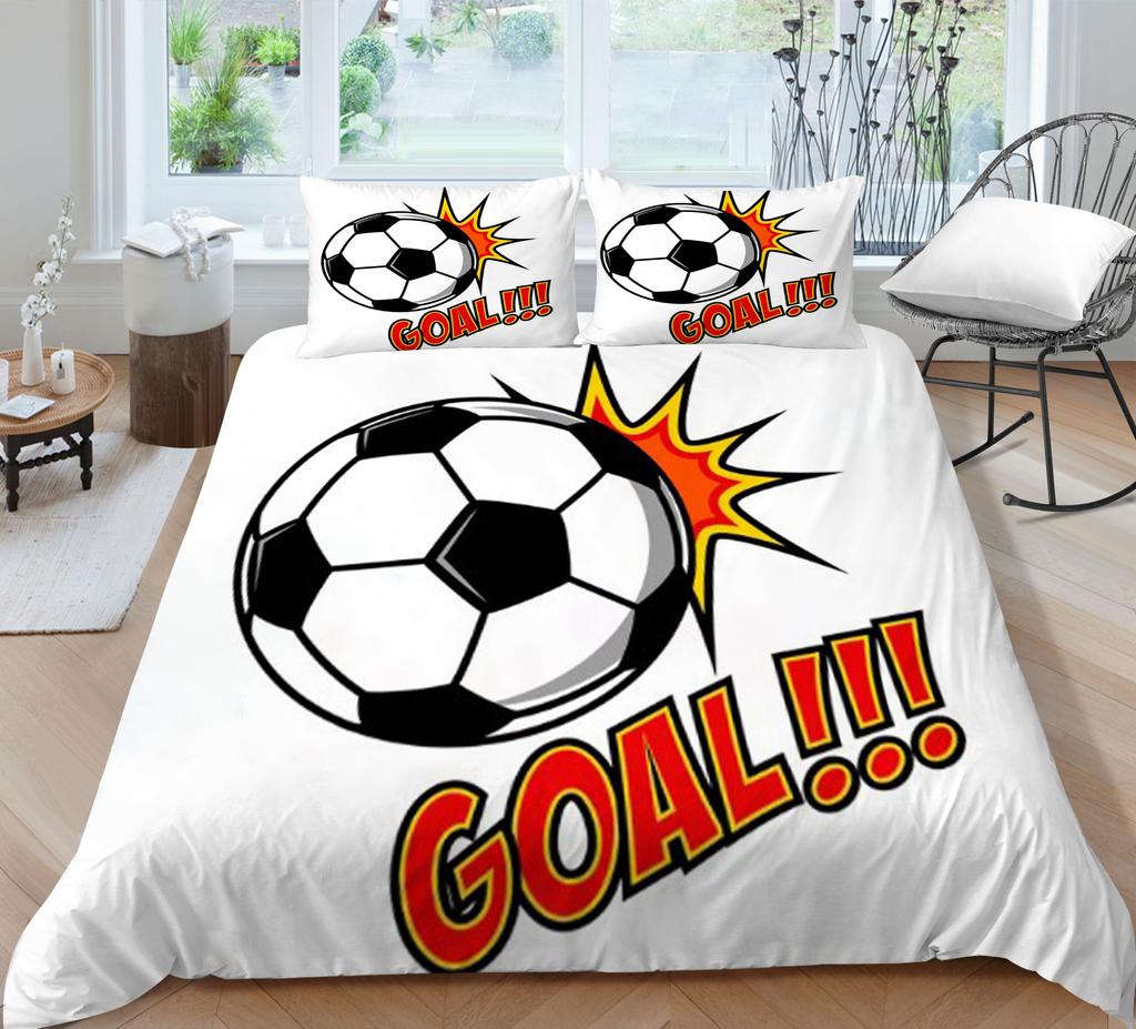 3D Football Printing Bedding Suit Soft Bedclothes Home Bedroom Duvet Cover Bed Set Bedspreads Comfortable Soft