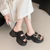 Fashion Luxury Female Slides Ladies Platform Slippers 2025 Summer Retro Concise Women's Flip-flops Pantofle Platfor Chanclas De Mujer