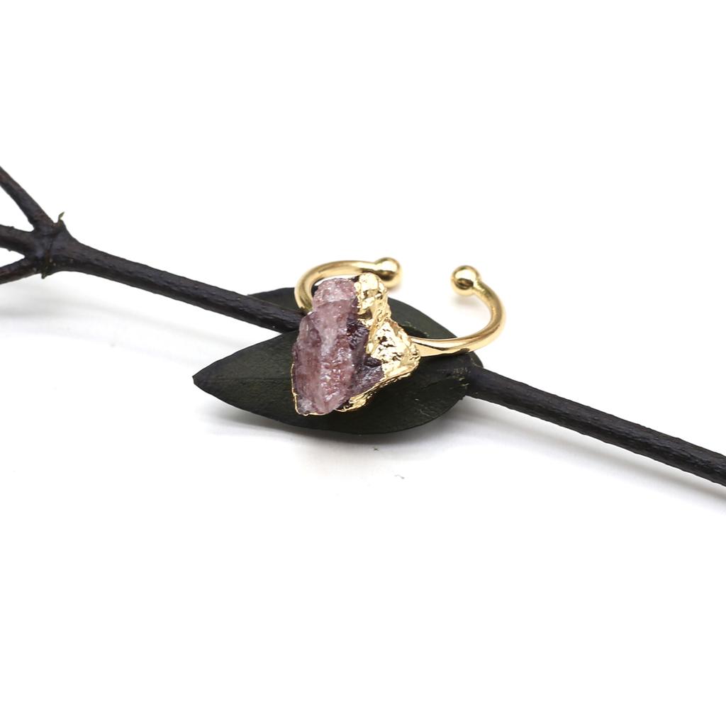 Women Open Ring Natural Stone Adjustable Irregular Ring For Fashion Women Jewelry Gifts