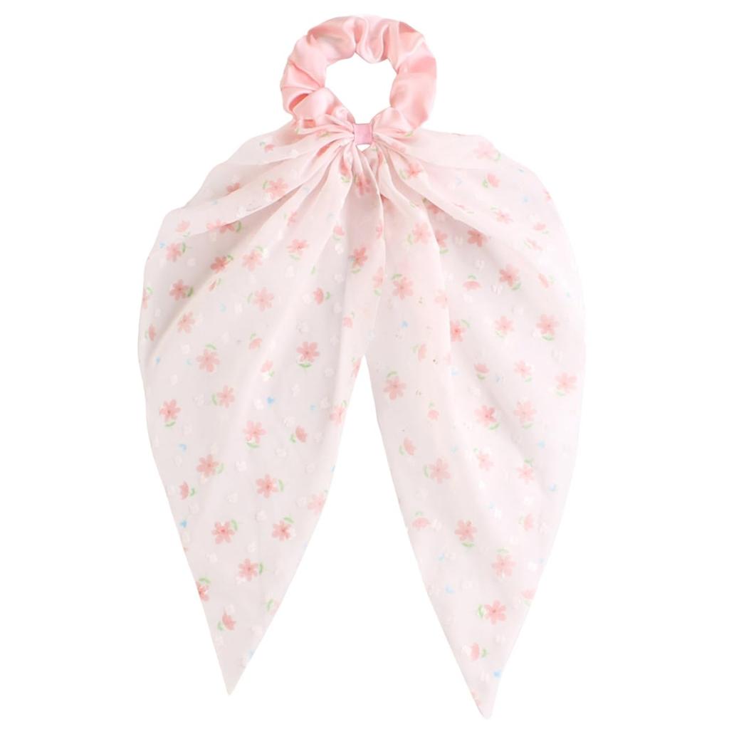 White Fang Ribbon Scrunchie Hair Hair Tie, Arrangement, Cute, Stylish, Women's, AZ558(45658)