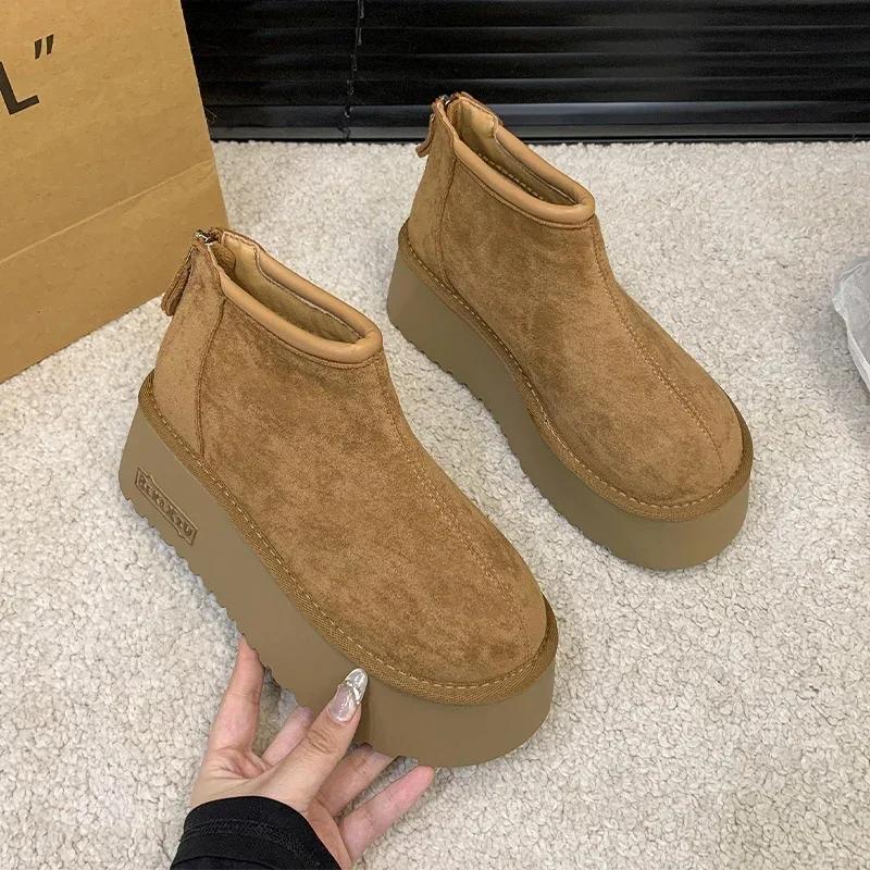 Леопардовая платформа женские зимние ботильоны замшевые дизайнерские туфли на плоской подошве повседневная женская обувь 2025 тренд прогулочный готический бренд зимние ботинки женские