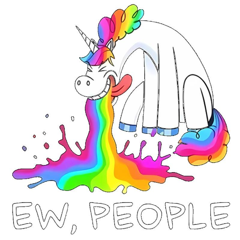 Футболка Единорог Черная Радужный Единорог Рвота Графика Фунт Принт Повседневный Летний Топ Женская Мода Трендовая Футболка для Повседневной Носки Вечеринка Прогулка