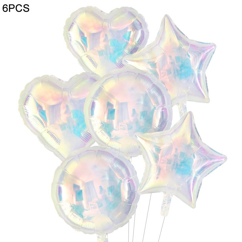 19Inch Laser Transparent Foil Balloon Star Heart Helium Air Globos For Kids Adult Birthday Wedding Baby Shower Party Decoration