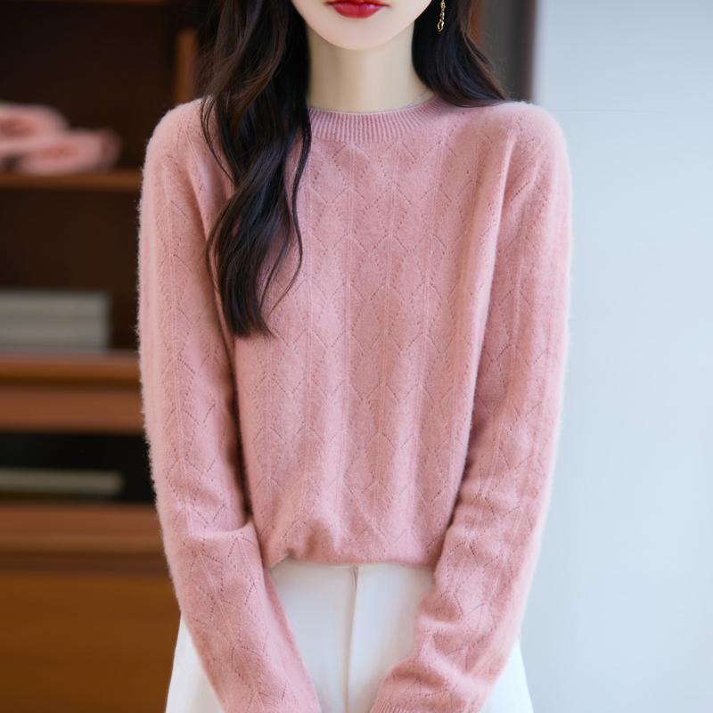 Women's Cashmere Sweater Qinghe Cashmere 30% Cashmere 70% Wool Autumn and Winter Pullover Warm and Fashionable