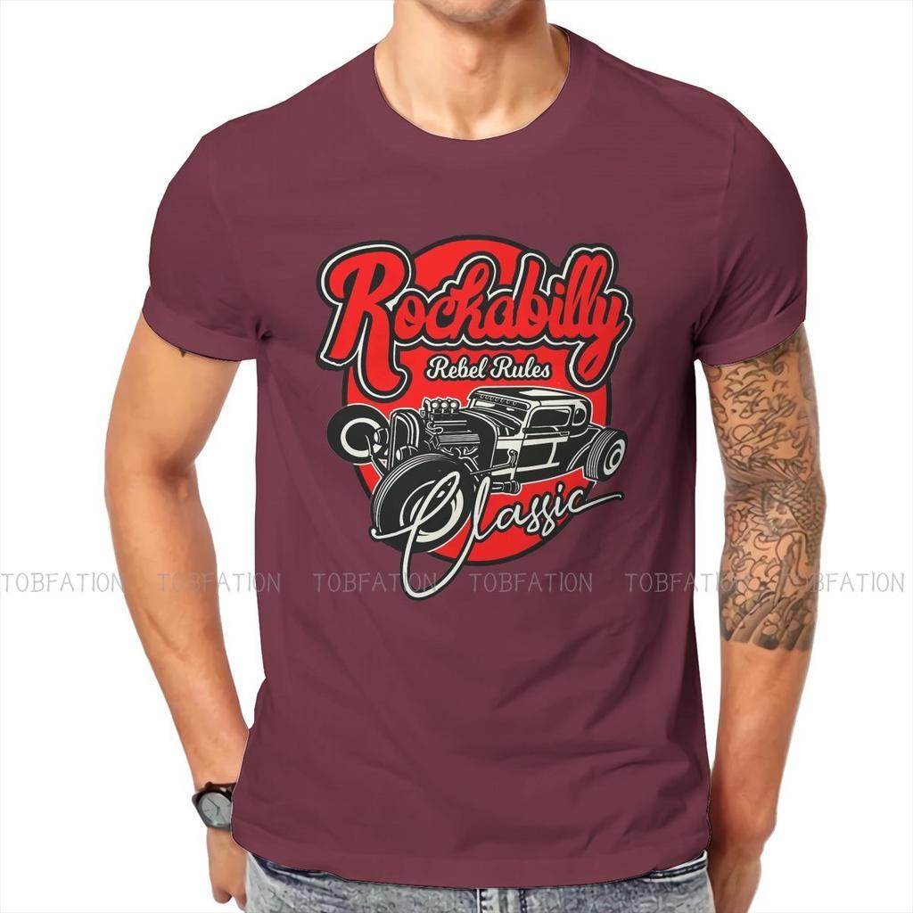 ZX 50s Rockabilly Retro Hot Rod Rock and Roll Vintage Rockers T Shirt Vintage High Quality Tshirt Big Size Crewneck Men Clothes