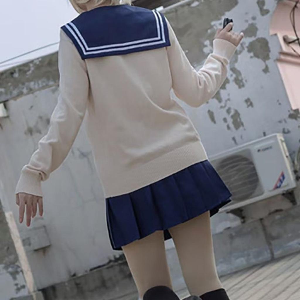 Костюм для косплея «My Hero Academy» на Хэллоуин, аниме Boku No Hero Academia Himiko Toga JK, униформа, свитер, пальто, парик, костюмы