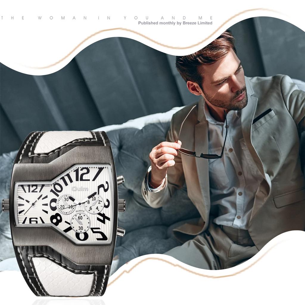 Watch Leather Strap Leather Band Japanese Quartz Dual Time Sports Watch Waterproof Fashion Watch Watch Accessories Men's Men's Men's