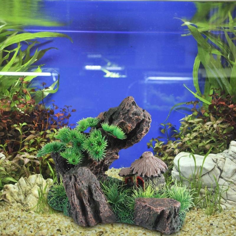 Украшения для аквариумов из смолы с реалистичными украшениями для дома, офиса, отеля в горах для создания подводной атмосферы