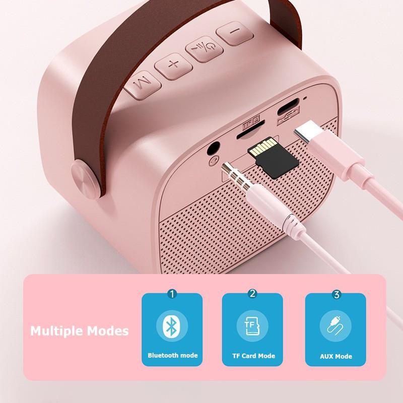 Мини-беспроводной микрофон Bluetooth, небольшой динамик, уличный портативный микрофон для караоке, аудио универсальный микрофон, сабвуфер