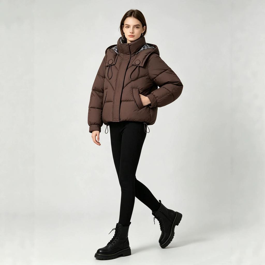 Popular year new women's clothing hooded down cotton-padded clothing thickened winter loose jacket short cotton-padded jacket