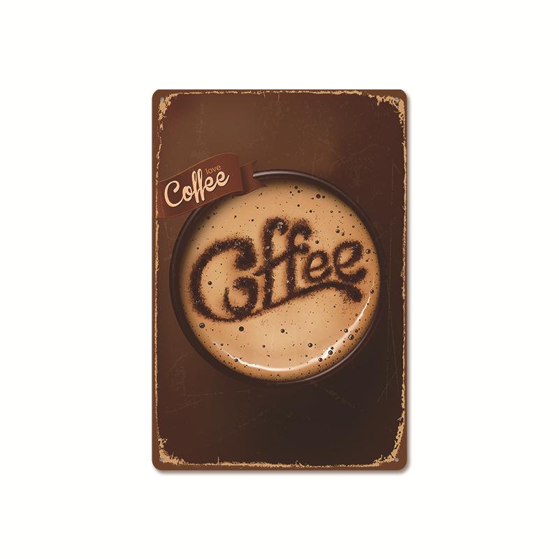 Coffee Shop Metal Sign Vintage Tin Sign Plaque Metal Vintage Wall Decor for Coffee Bar Cafe Retro Metal Posters Iron Painting