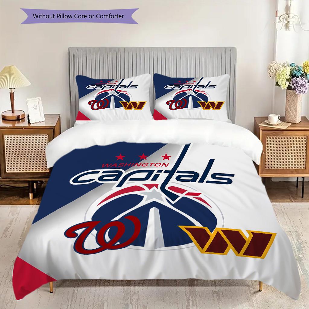 Washington Wizards Pattern Bedding Quilt Set Quilt Cover Pillowcase Home Decoration Birthday Gift (1 * duvet cover + 2 * pillowcase, without core)