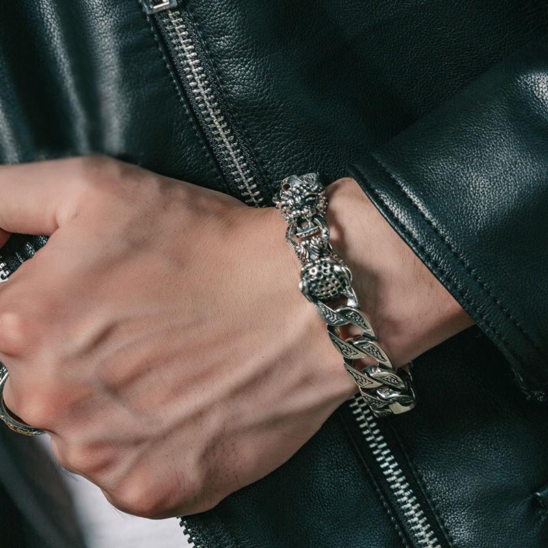 Новый плетеный серебряный браслет с леопардовым хвощем, мужской и женский ретро-оригинальный браслет ручной работы, ювелирные аксессуары