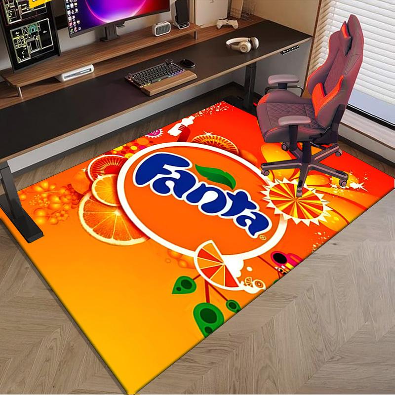 Коврик Fanta Orange Refreshment Area Коврик для офиса, Коврик под стул, Декоративный ковер Гостиная спальня Коврик, Большой размер Подарки для фанатов Рождественские подарки