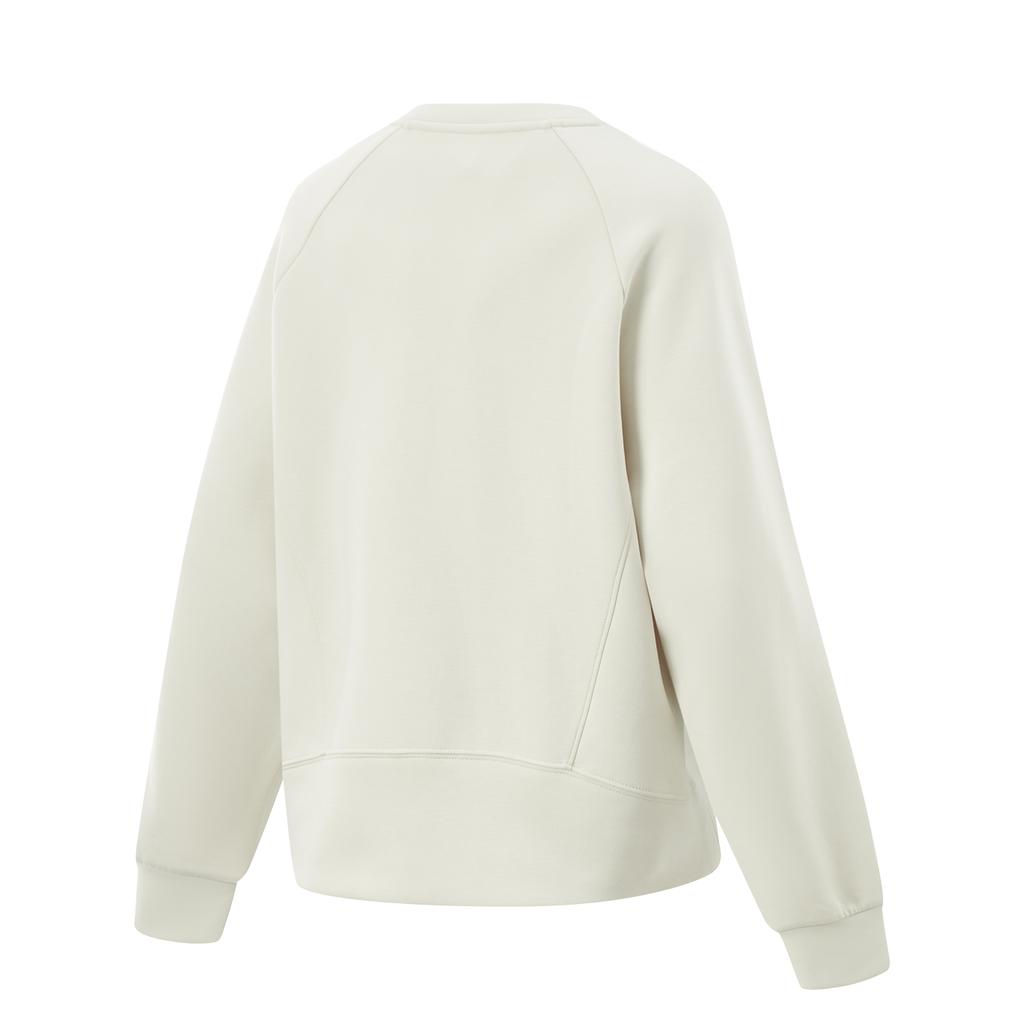 Li Ning Womens Fitness Series Round Neck Pullover Letter Long Sleeve Sweatshirt Women Sweatshirt Silver-Birch-Gray AWDV068-5